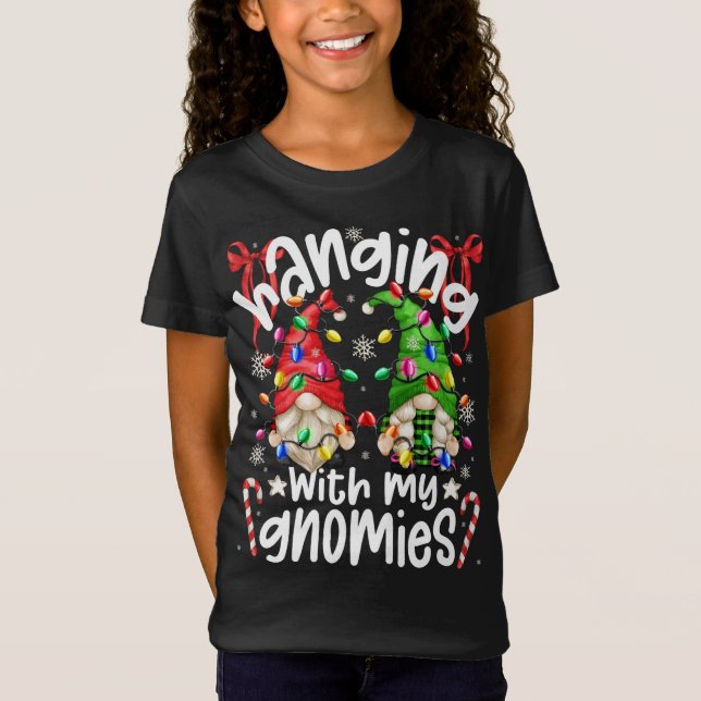 Camiseta Passando Com Meus Papais noeis Gnomies Paja de Nat (Frente)