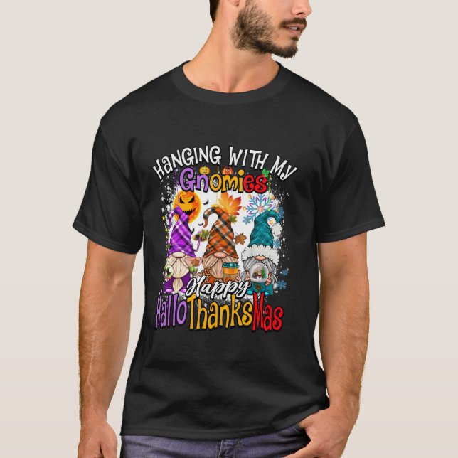 Camiseta Passando com minha Feliz Família Hallothanksmas Fe (Frente)