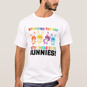 Camiseta Passando O Dia Com Coelhinhos Bonitos! Dia da pás