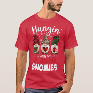Camiseta Passando o Natal com Meus Gnomies da Pré-Escola Pr