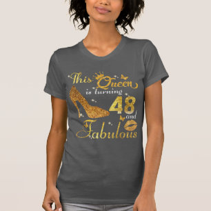Camiseta Passando Para 48 Anos 48.o Aniversário da Rainha