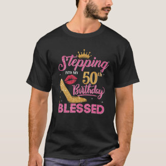 Camiseta Passando Para O 50º Aniversário Bendado Tex Glitte