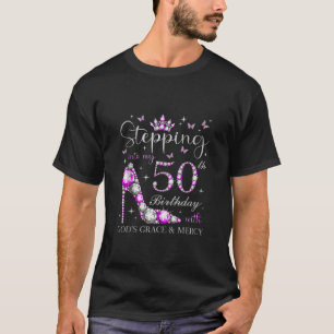 Camiseta Passando para o meu 50º aniversário com a Graça de