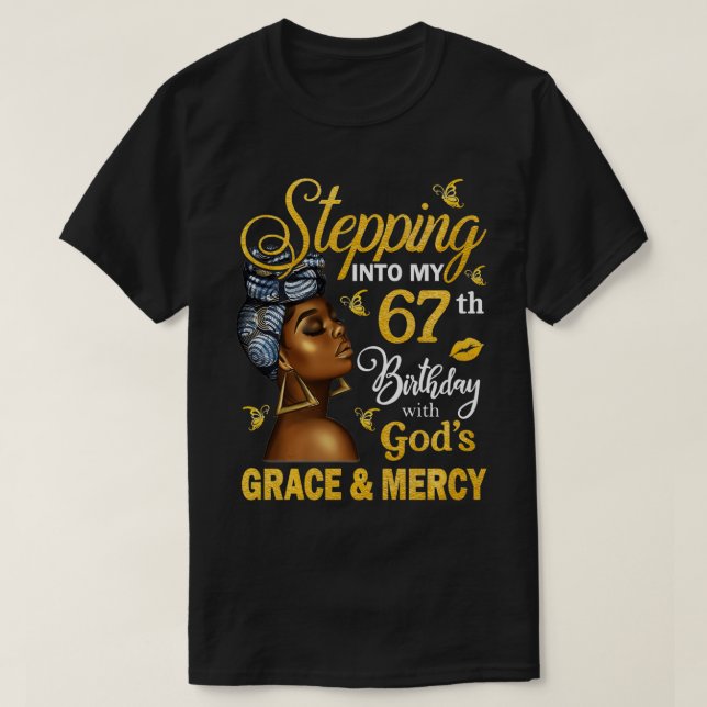 Camiseta Passando Para O Meu 67º aniversário com Deuses Gra (Frente do Design)