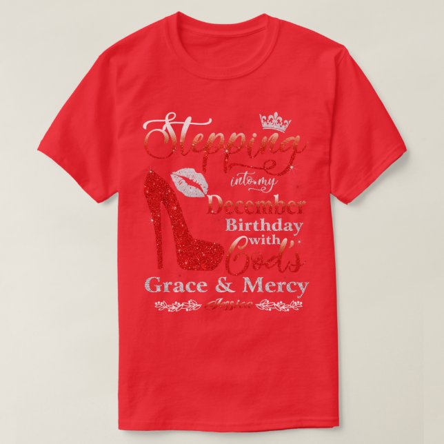 Camiseta Passando para o meu aniversário de dezembro com a  (Frente do Design)
