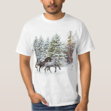 Passando pela neve - Cavalos correndo