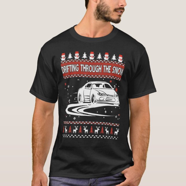 Camiseta Passando Pela Neve Feia De Natal C (Frente)