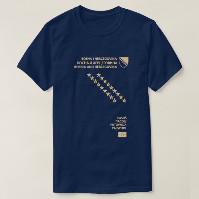 Camiseta passaporte bósnia & herzegovina (Frente do Design)