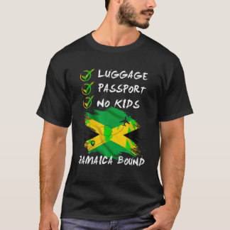 Camiseta Passaporte de bagagens N.o de crianças Jamaica Via