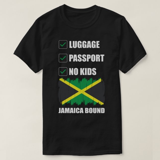 Camiseta Passaporte de bagagens n.o para crianças Jamaica B (Frente do Design)