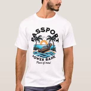 Camiseta Passaporte, Powerbank, Tranquilidade, T-shirt bran