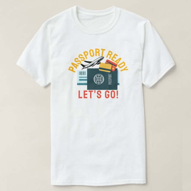 Camiseta Passaporte Pronto, Vamos Lá! (Frente do Design)