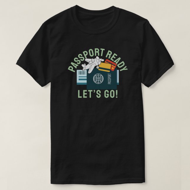 Camiseta Passaporte Pronto, Vamos Lá! (Frente do Design)