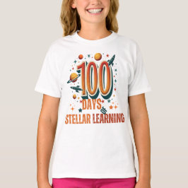 Camiseta Passar para 100 dias de aprendizado estelar | Espa