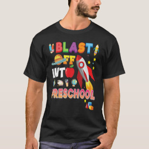 Camiseta Passar Para O Foguete Da Pré-Escola De Volta Para