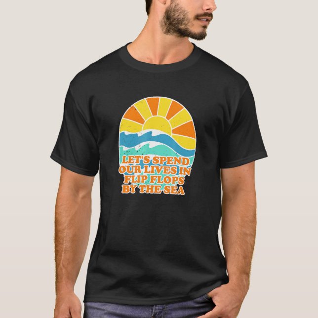 Camiseta Passar Vidas Em Chinelos Pelo Sea Beach Summer (Frente)