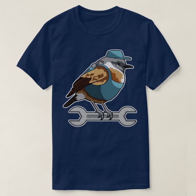 Camiseta Passarinho como marinheiro com chave de fenda (Frente do Design)