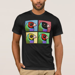 Camiseta Passarinho de Gouldian de quatro cores