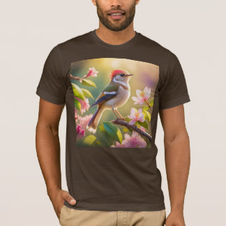 Camiseta Passarinho Fantasia Cabeça Vermelha Peito Buffer