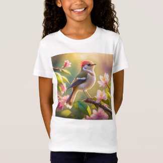 Camiseta Passarinho Fantasia Cabeça Vermelha Peito Buffer