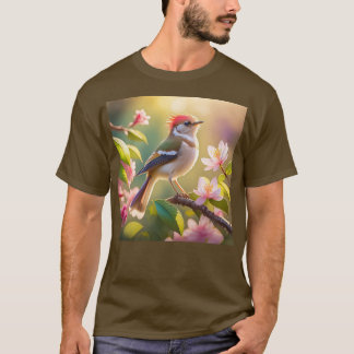 Camiseta Passarinho Fantasia Cabeça Vermelha Peito Buffer