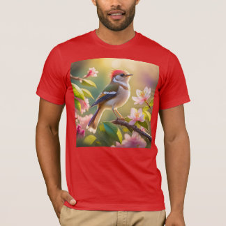 Camiseta Passarinho Fantasia Cabeça Vermelha Peito Buffer
