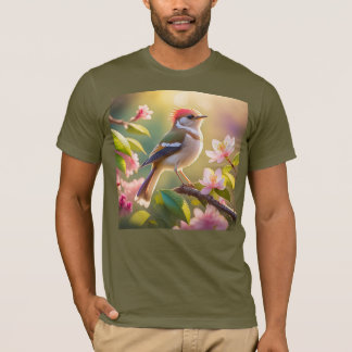 Camiseta Passarinho Fantasia Cabeça Vermelha Peito Buffer