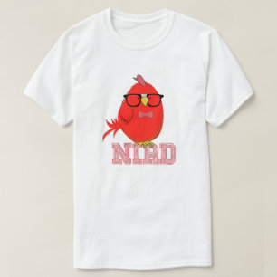 Camiseta Passarinho Nerd Fofo Passarinho Vermelho com Óculo