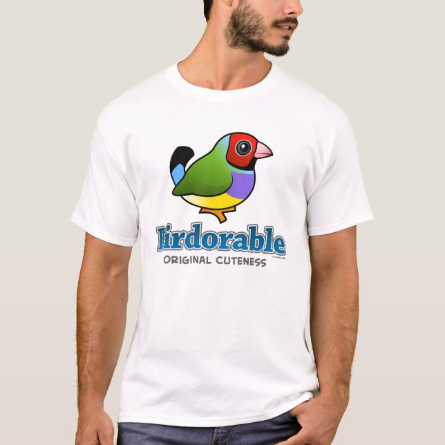 Camiseta Passarinho original de Gouldian do Cuteness (Frente)