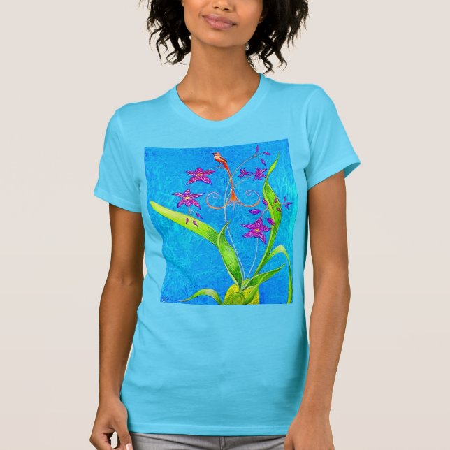 Camiseta Passarinho Orquídea Bonito  (Frente)