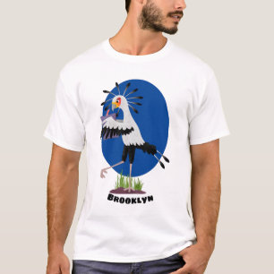 Camiseta Passarinho secretário fofo escrevendo notas cartoo