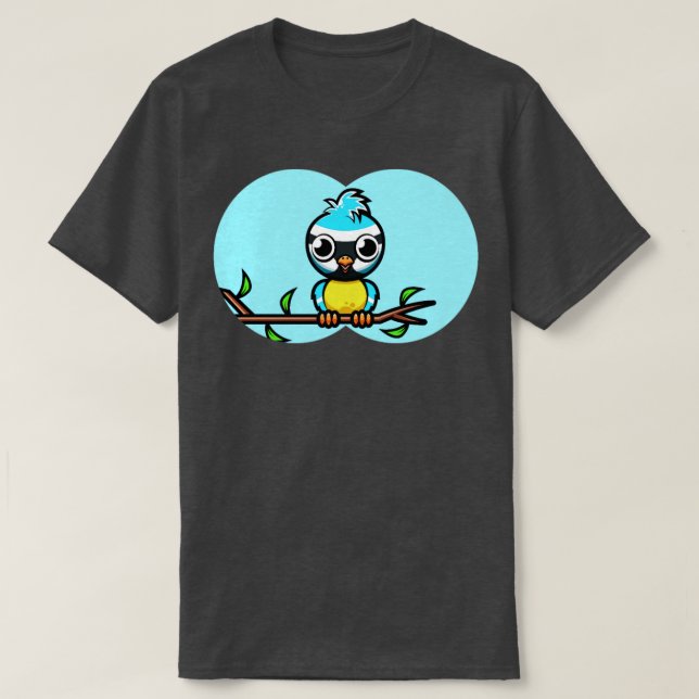 Camiseta Pássaro a observar Nerd de pássaro azul (Frente do Design)