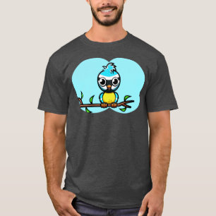 Camiseta Pássaro a observar Nerd de pássaro azul