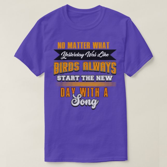Camiseta pássaro a ver pássaro a ver o presente 3 (Frente do Design)