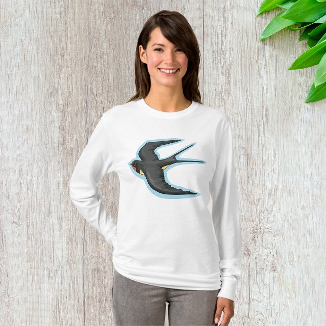 Camiseta Pássaro Andorinha Voando (Criador carregado)