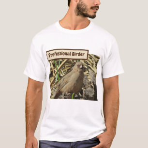 Camiseta Pássaro Aniversário Profissional Pequeno Castanho 