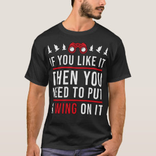 Camiseta Pássaro Assistindo Uma Ala Sobre Ele Pássaros Vigi