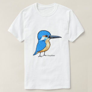 Camiseta pássaro azul bonito do martinho pescatore