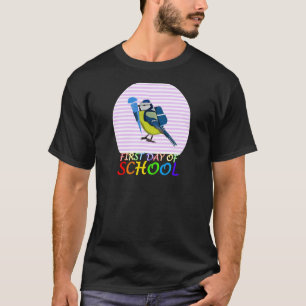 Camiseta Pássaro Azul do Titundal Primeiro Dia da Escola Pr