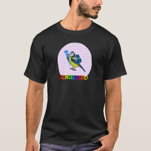 Camiseta Pássaro Azul No Primeiro Dia Na Pássaro Da Escola 