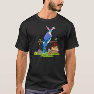 Camiseta Pássaro Azul Pássaro Páscoa Caçada de Ovo Coelho A