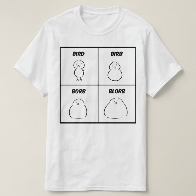 Camiseta Pássaro Birb Borb Blorb (Frente do Design)