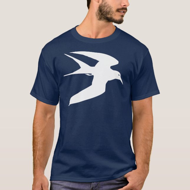 Camiseta Pássaro branco da andorinha-do-mar em vôo (Frente)