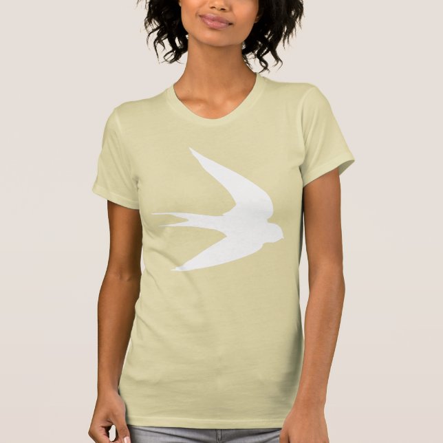 Camiseta Pássaro branco da andorinha em vôo (Frente)