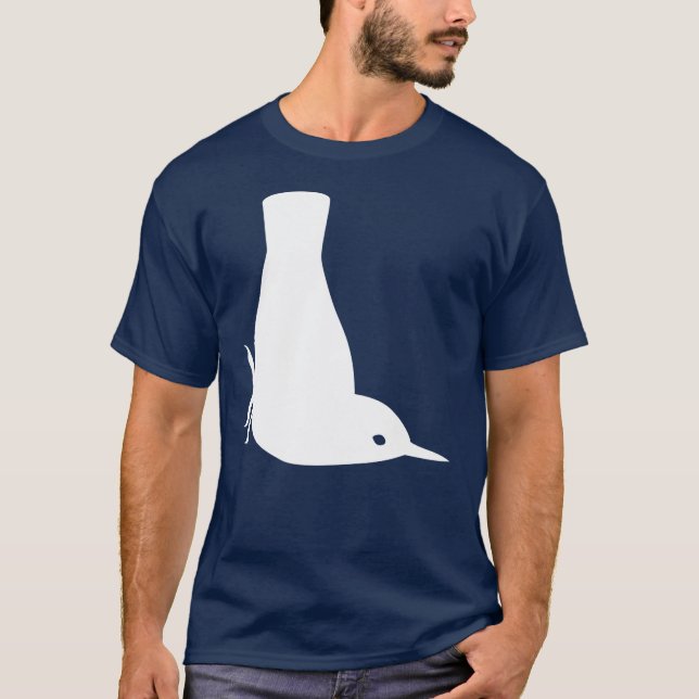 Camiseta Pássaro branco do pica-pau-cinzento que enfrenta (Frente)