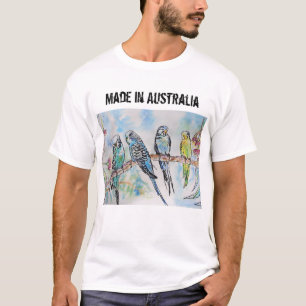 Camiseta Pássaro Budgerigar Ortográfico feito na Austrál