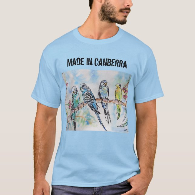 Camiseta Pássaro Bugerigar Ornitológico Feito Em Canberra T (Frente)