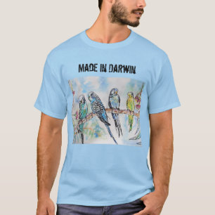 Camiseta Pássaro Bugerigar Ortográfico feito em Darwin T Sh