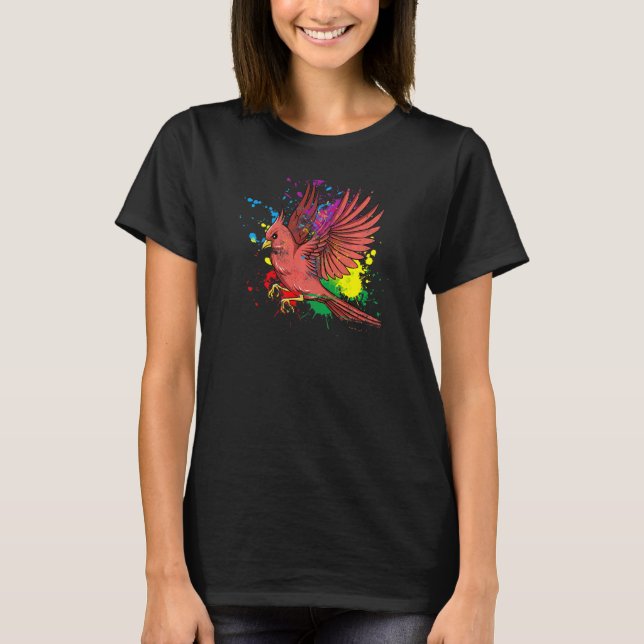 Camiseta Pássaro Cardinal de Fying Splash (Frente)