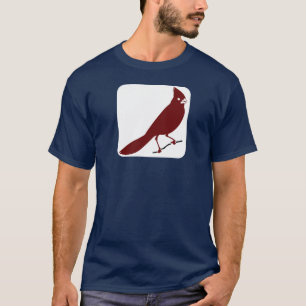 Camiseta Pássaro cardinal no t-shirt do quadrado branco